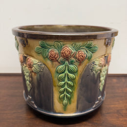 Antique Art Nouveau Style Majolica Jardiniere/Planter