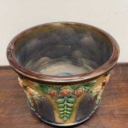 Antique Art Nouveau Style Majolica Jardiniere/Planter