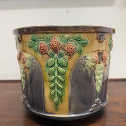 Antique Art Nouveau Style Majolica Jardiniere/Planter