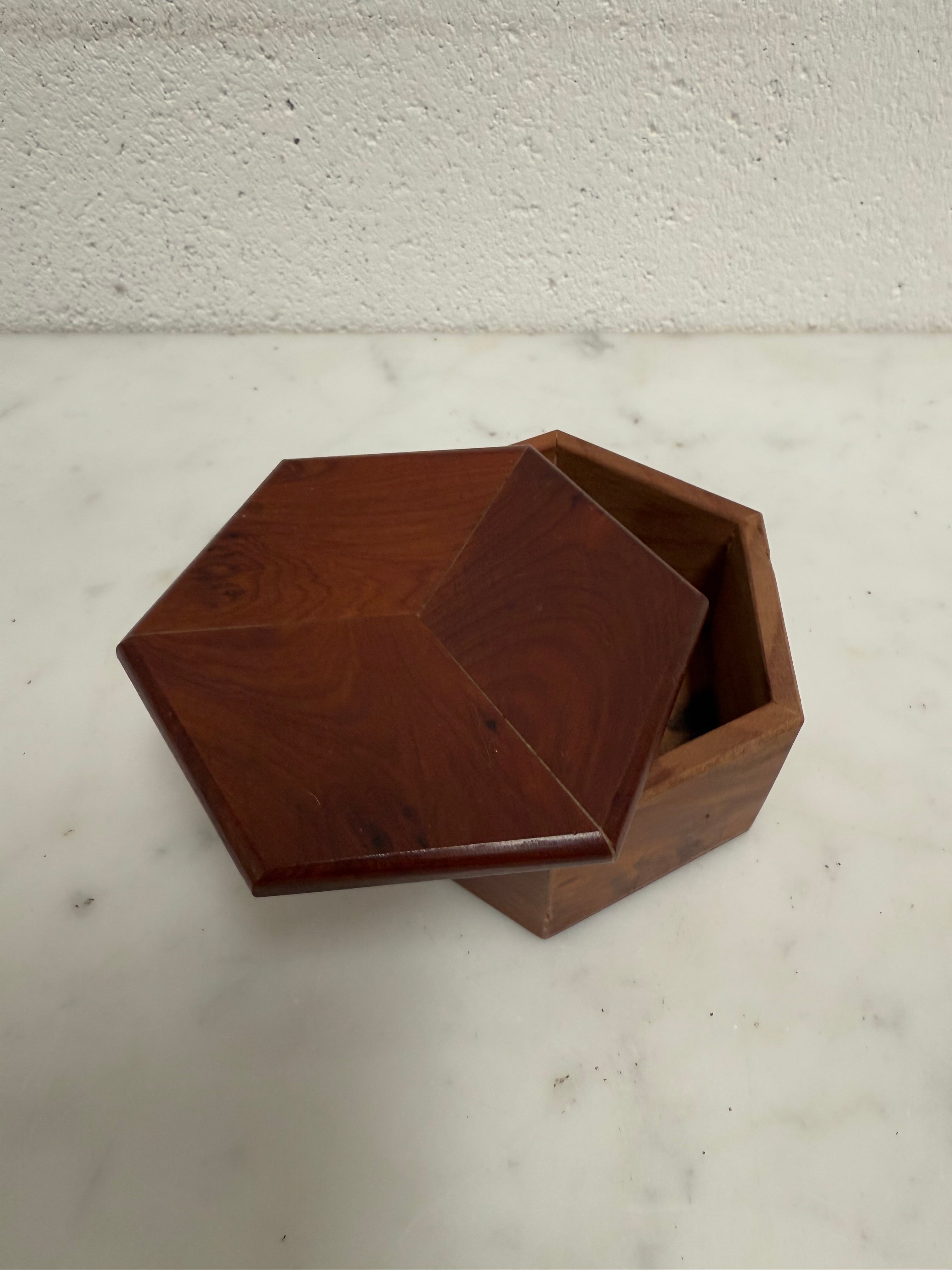 Hexagonal Wooden Trinket Box | Antique & Vintage | Moonee Ponds Antiques | Australia Wide Delivery