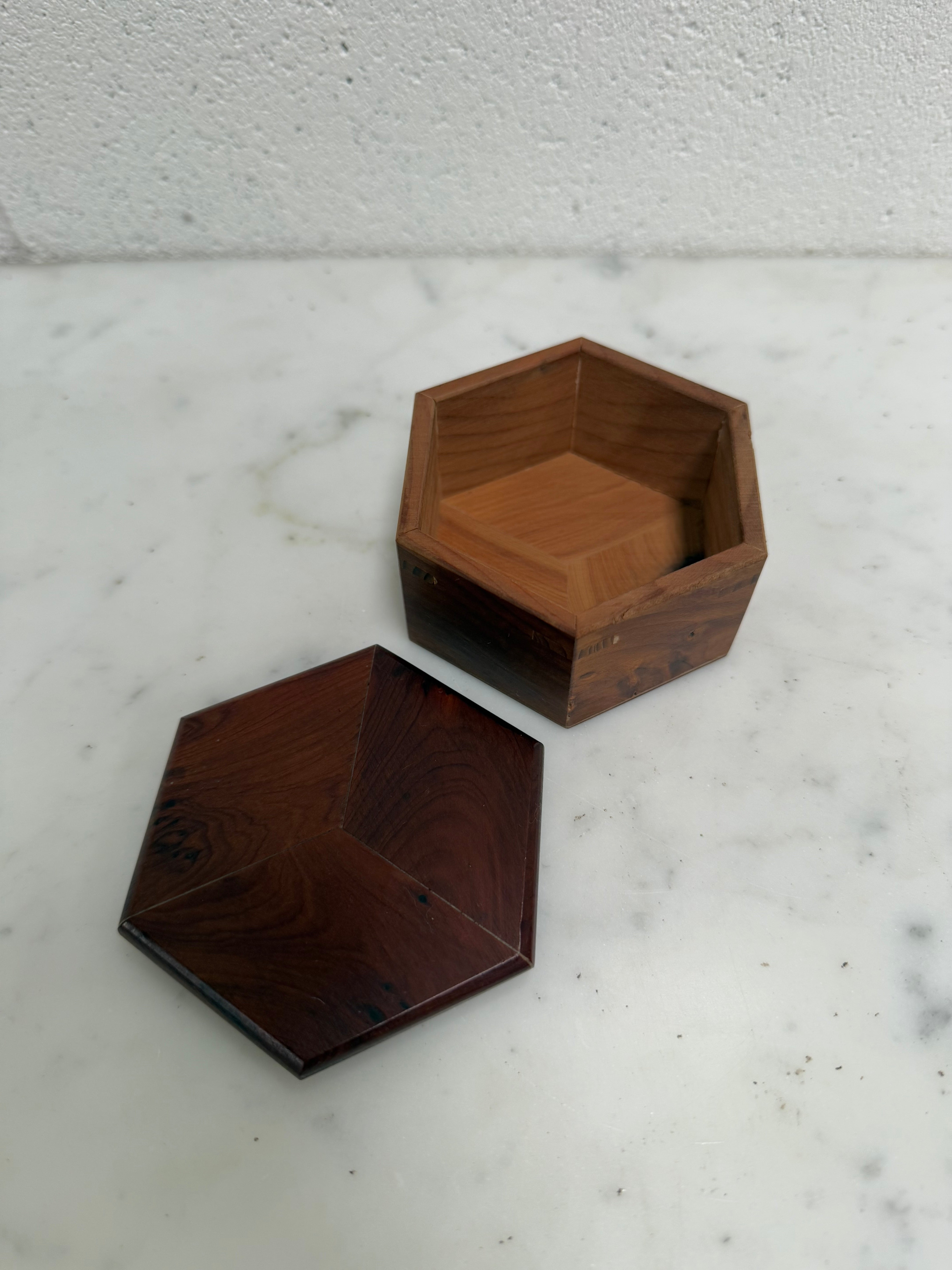 Hexagonal Wooden Trinket Box | Antique & Vintage | Moonee Ponds Antiques | Australia Wide Delivery
