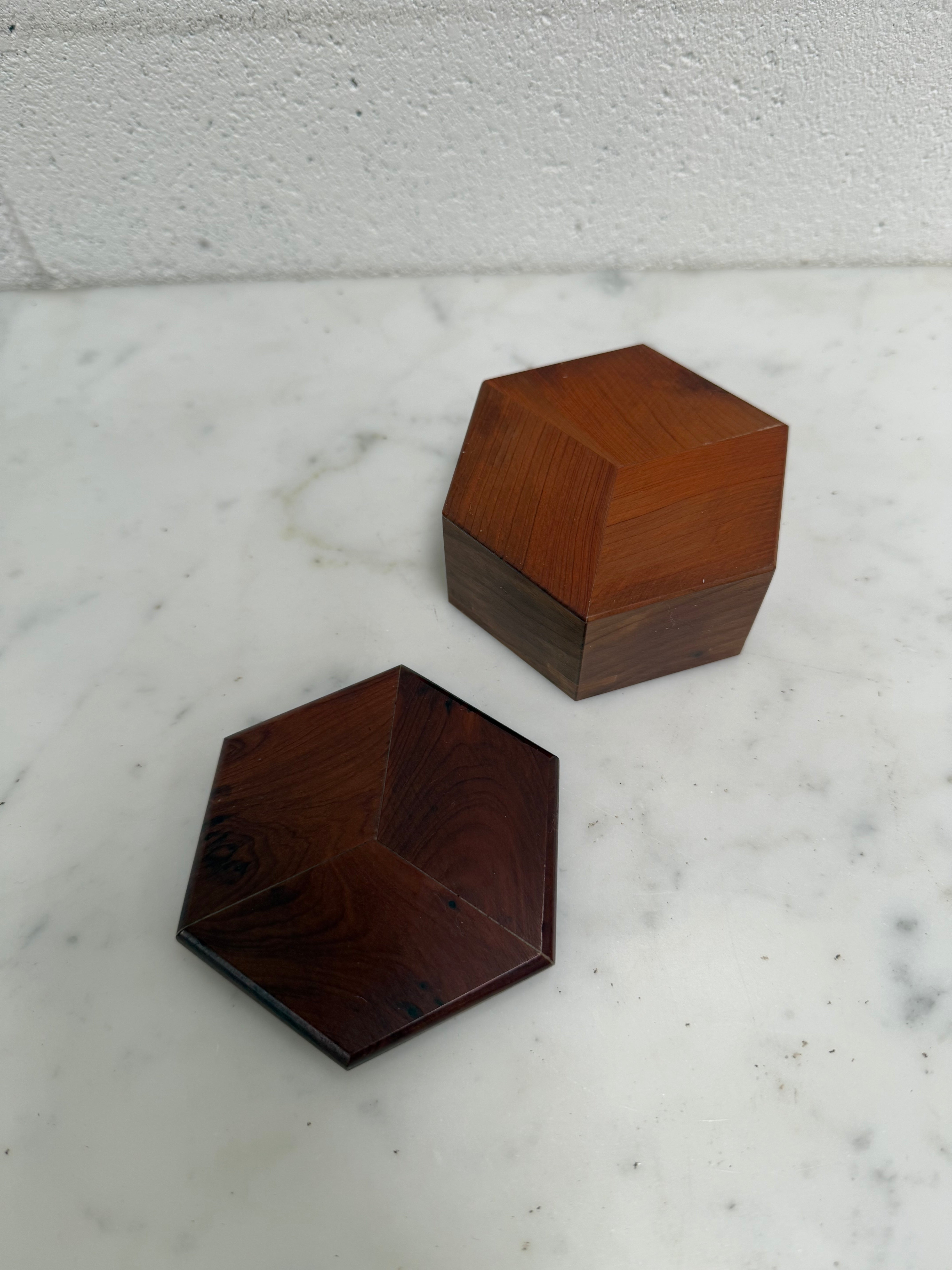 Hexagonal Wooden Trinket Box | Antique & Vintage | Moonee Ponds Antiques | Australia Wide Delivery