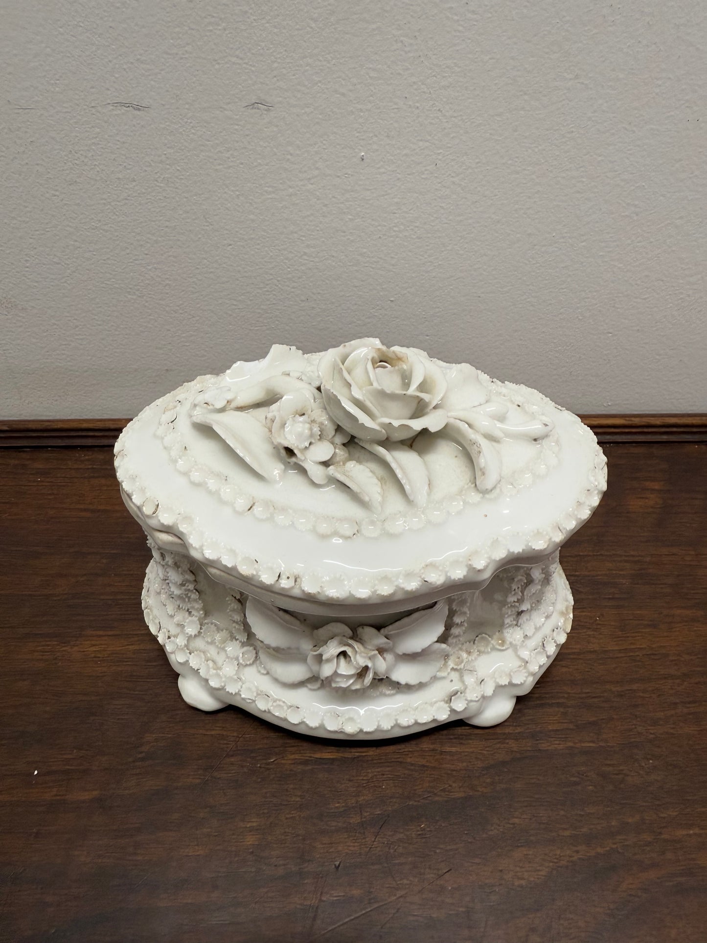 Rare German Fairing Porcelain Trinket Box