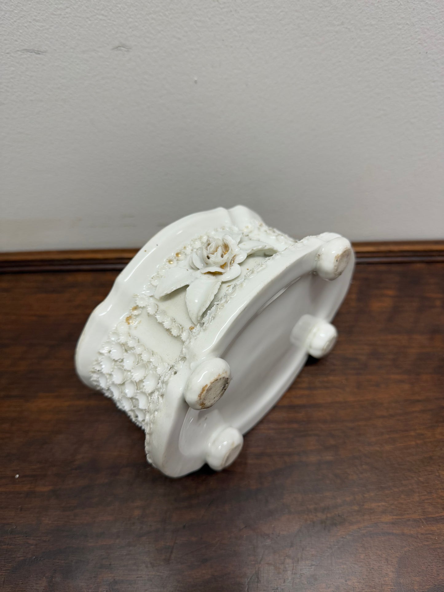 Rare German Fairing Porcelain Trinket Box