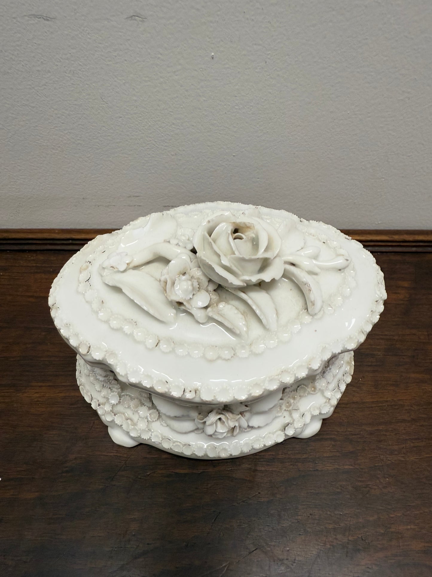 Rare German Fairing Porcelain Trinket Box