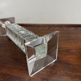 Vintage Medium Art Deco Revival Crystal Glass Candlestick