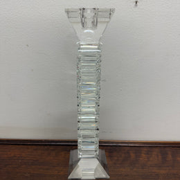 Vintage Large Art Deco Revival Crystal Glass Candlestick