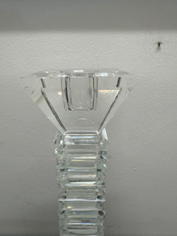 Vintage Large Art Deco Revival Crystal Glass Candlestick | Antique & Vintage | Moonee Ponds Antiques | Australia Wide Delivery