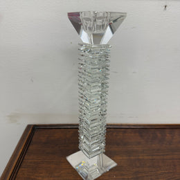 Vintage Large Art Deco Revival Crystal Glass Candlestick