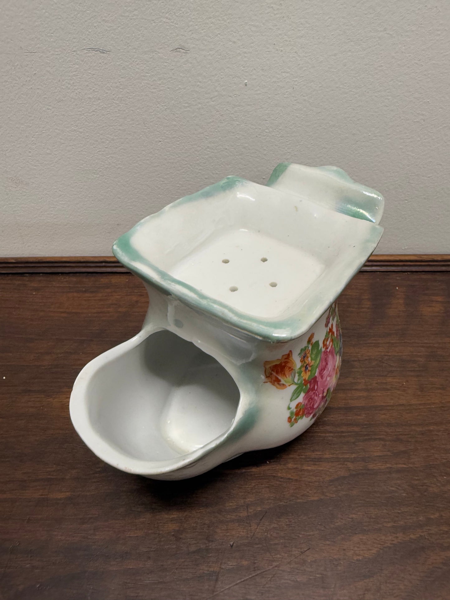 Vintage Floral Shaving Mug & Brush