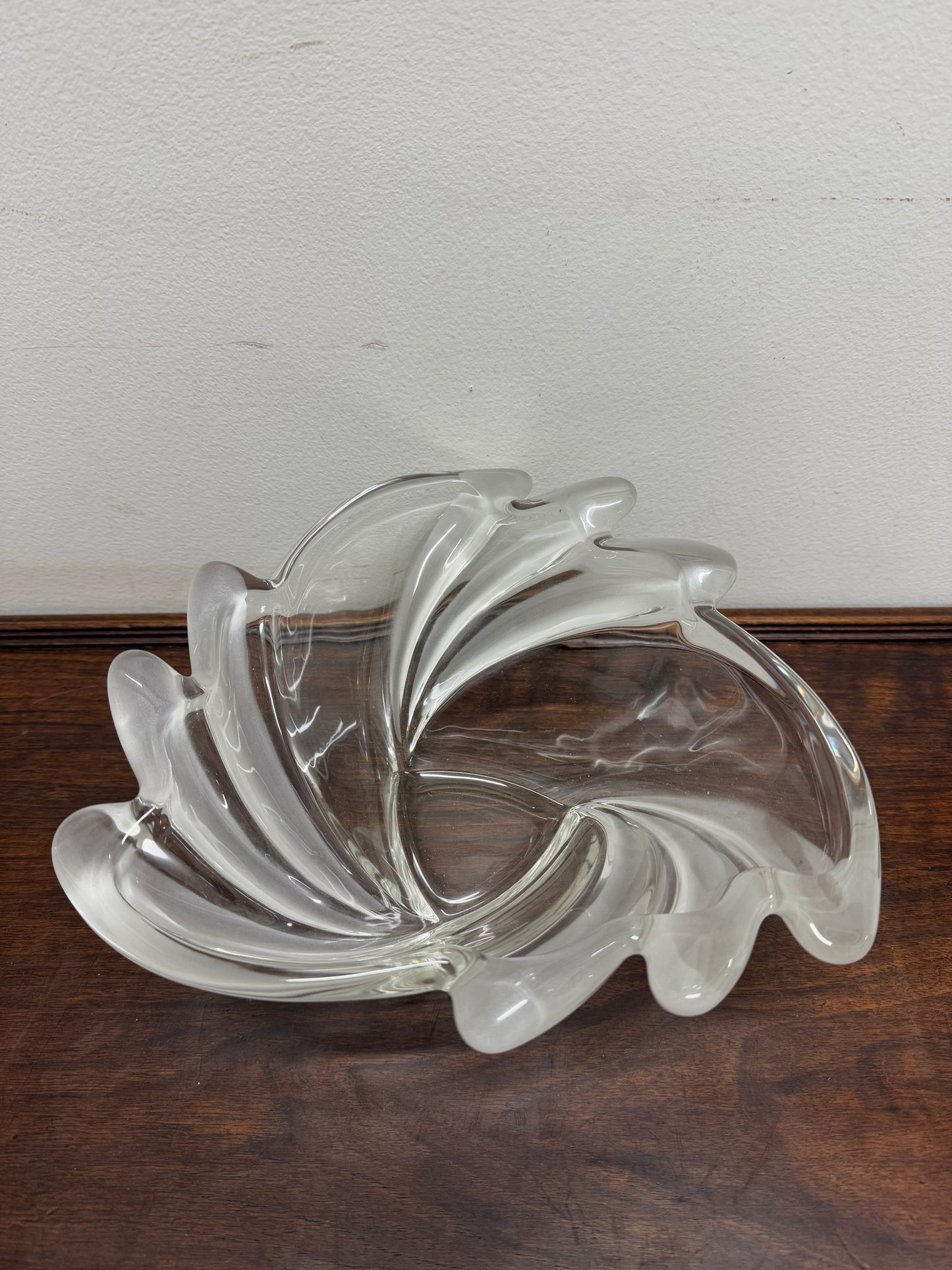 Clear & Frosted Art Glass Bowl