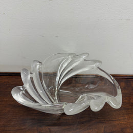 Clear & Frosted Art Glass Bowl