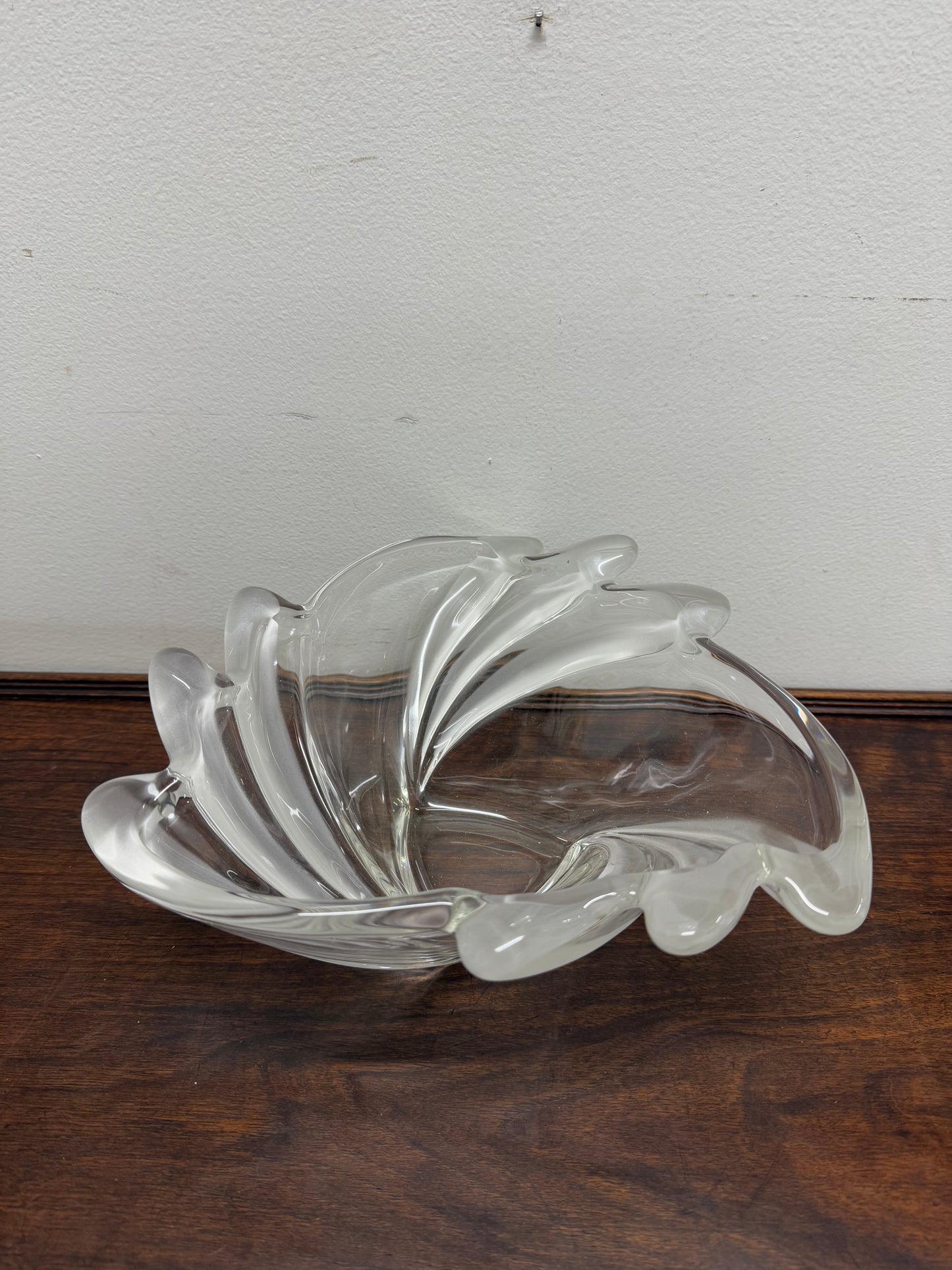 Clear & Frosted Art Glass Bowl