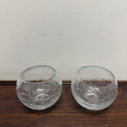 Stunning Pair of Crackle Glass Bowls