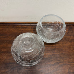 Stunning Pair of Crackle Glass Bowls