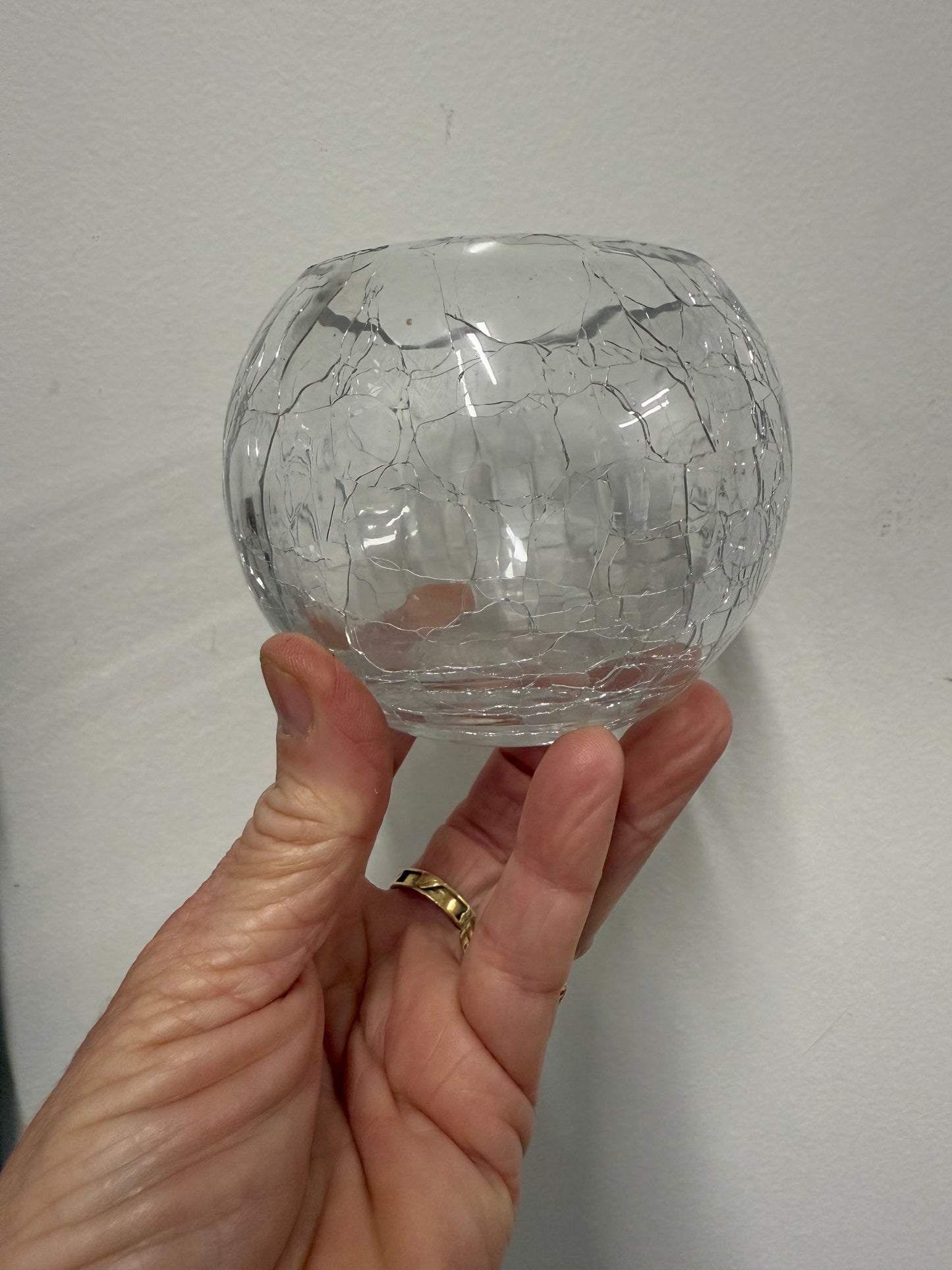 Stunning Pair of Crackle Glass Bowls