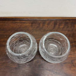 Stunning Pair of Crackle Glass Bowls