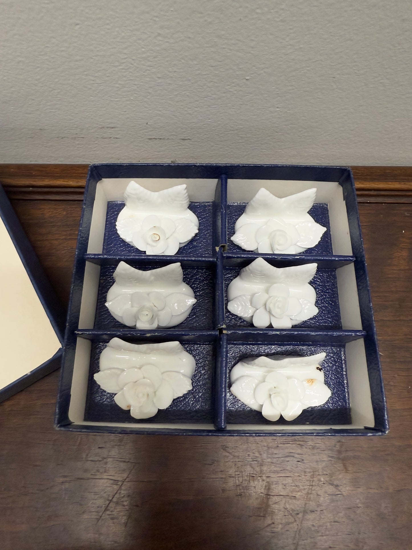 Set of Six Vintage Coalport Place Card Holders