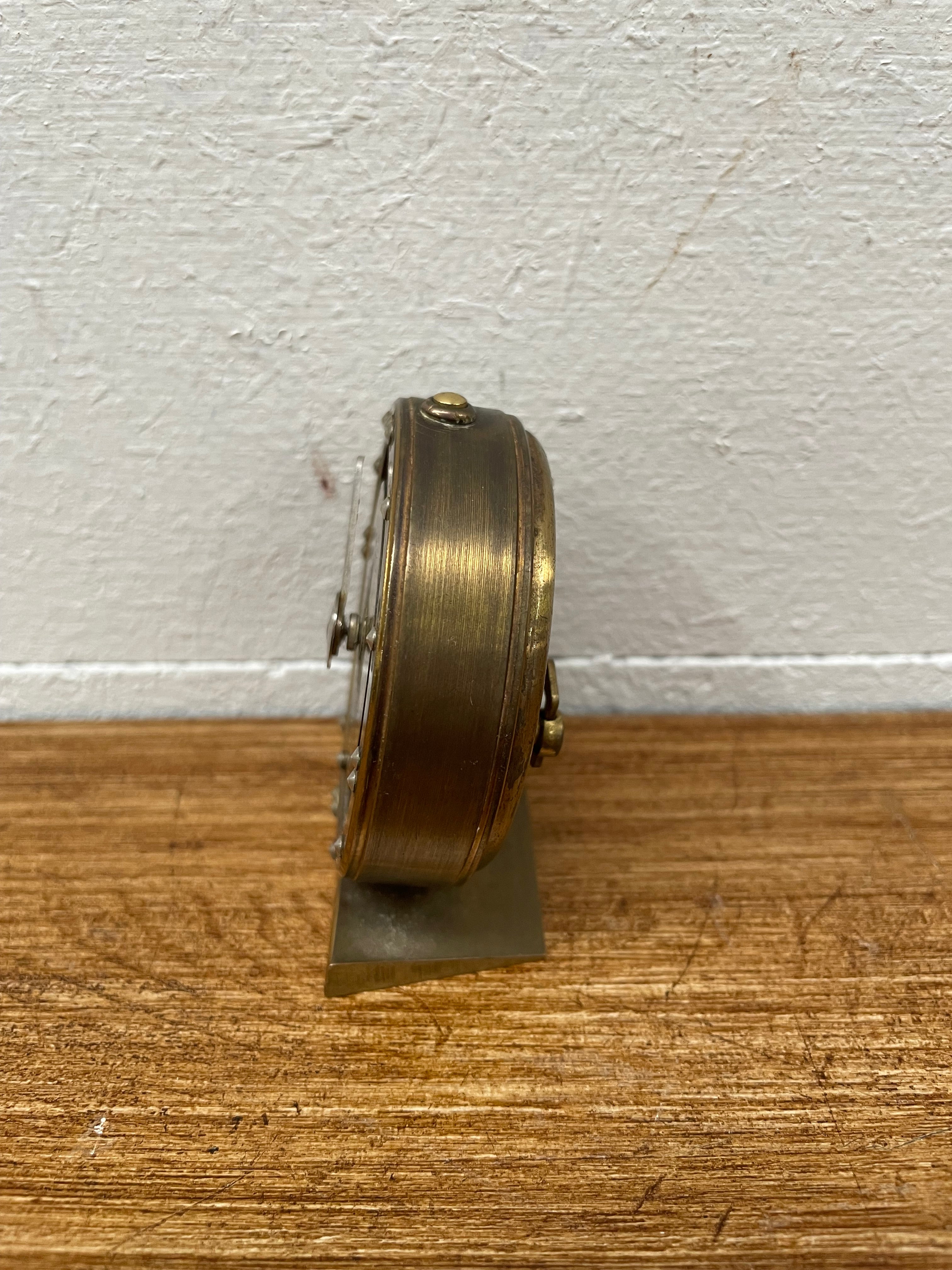 Cyma Amic Swiss Brass Travel/Desk Clock | Antique & Vintage | Moonee Ponds Antiques | Australia Wide Delivery