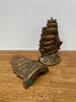 Vintage Pair Bronze Ship Bookends | Antique & Vintage | Moonee Ponds Antiques | Australia Wide Delivery