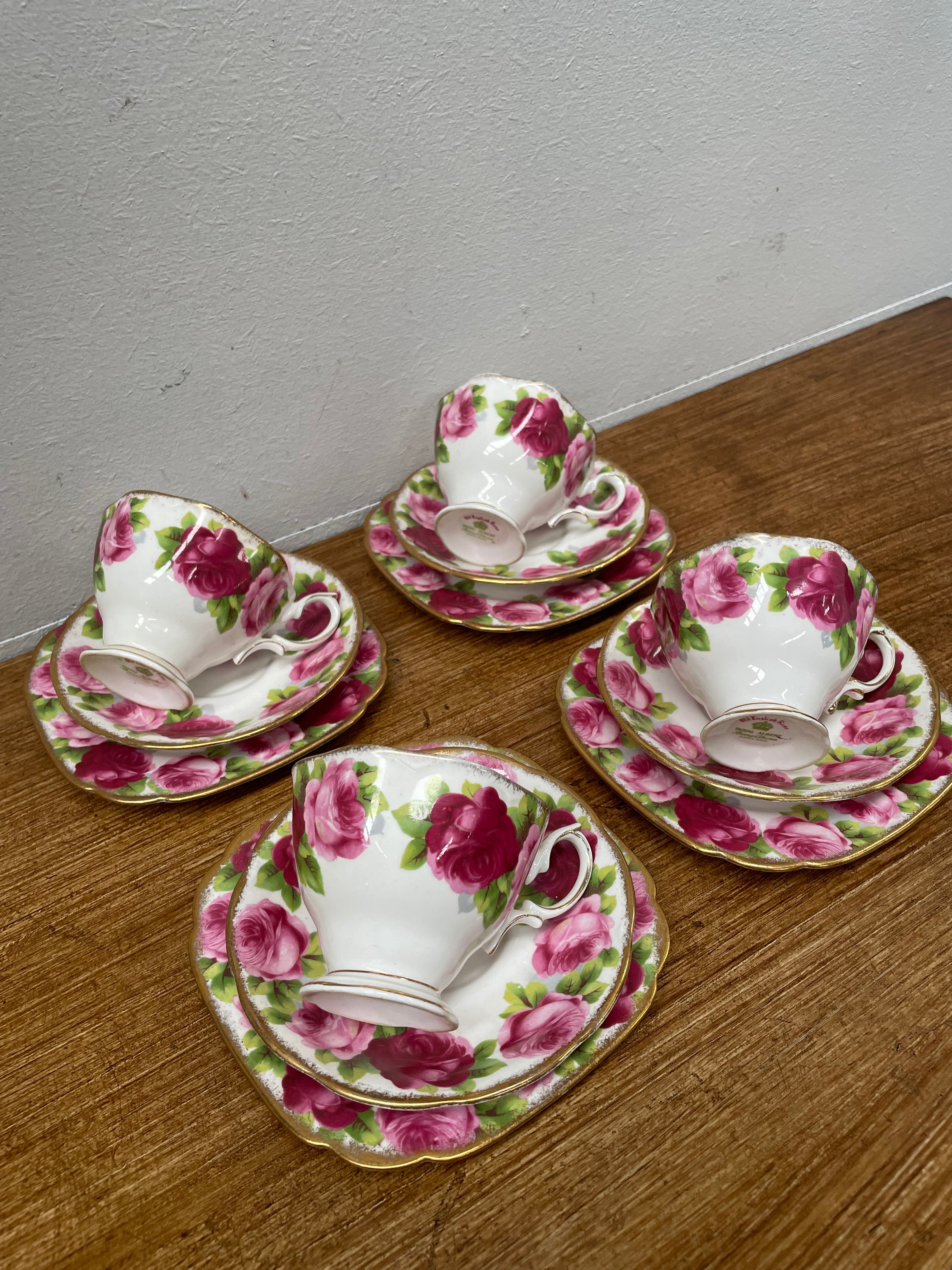 Royal Albert Set of Four Trio's | Antique & Vintage | Moonee Ponds Antiques | Australia Wide Delivery