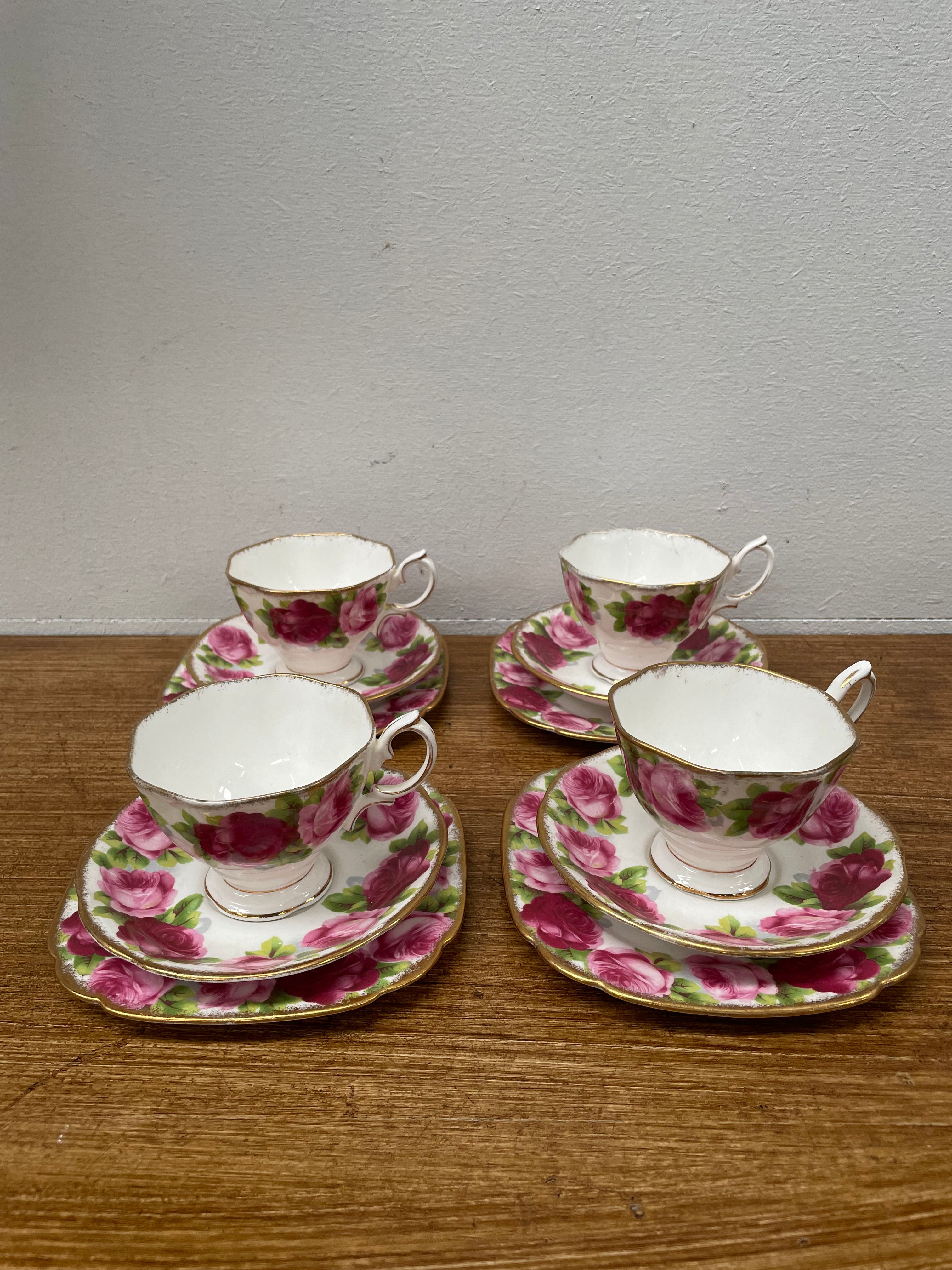 Royal Albert Set of Four Trio's | Antique & Vintage | Moonee Ponds Antiques | Australia Wide Delivery
