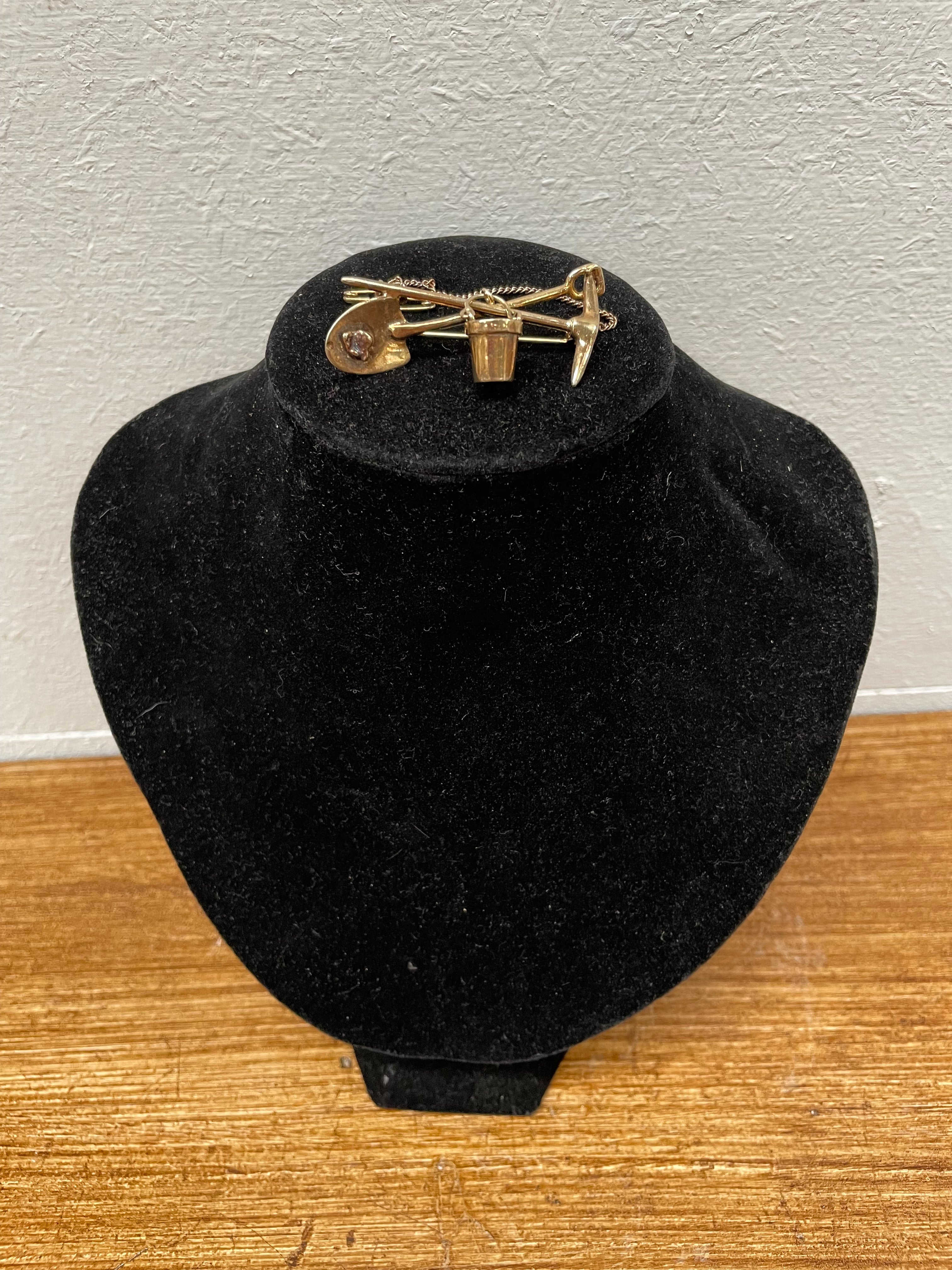 Vintage Silver Gilt Miners Brooch | Antique & Vintage | Moonee Ponds Antiques | Australia Wide Delivery