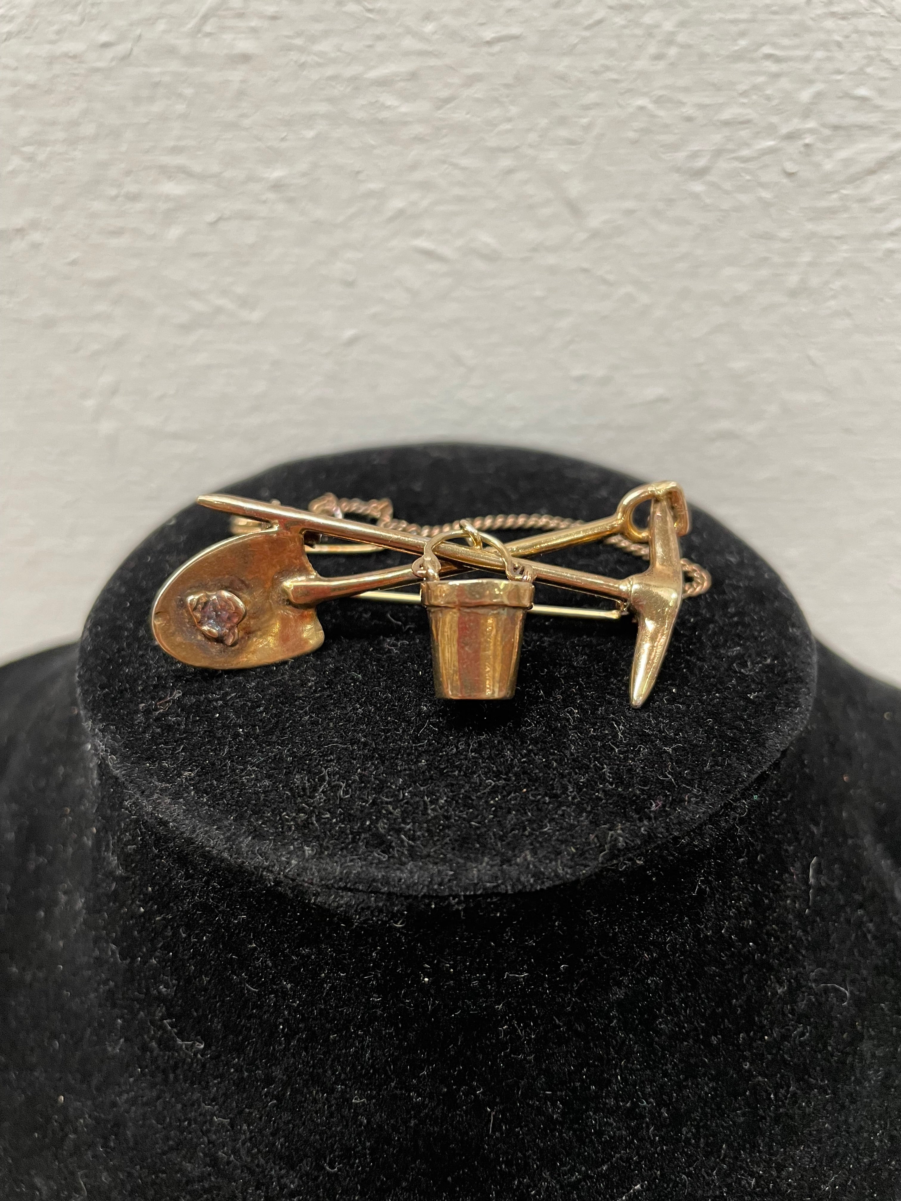 Vintage Silver Gilt Miners Brooch | Antique & Vintage | Moonee Ponds Antiques | Australia Wide Delivery