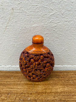 Vintage Chinese Cinnabar Finely Detailed Snuff Bottle | Antique & Vintage | Moonee Ponds Antiques | Australia Wide Delivery