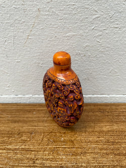 Vintage Chinese Cinnabar Finely Detailed Snuff Bottle | Antique & Vintage | Moonee Ponds Antiques | Australia Wide Delivery