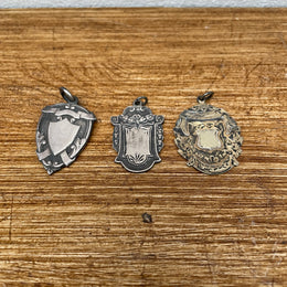 Antique Silver Shield Pendants