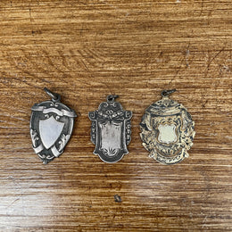 Antique Silver Shield Pendants