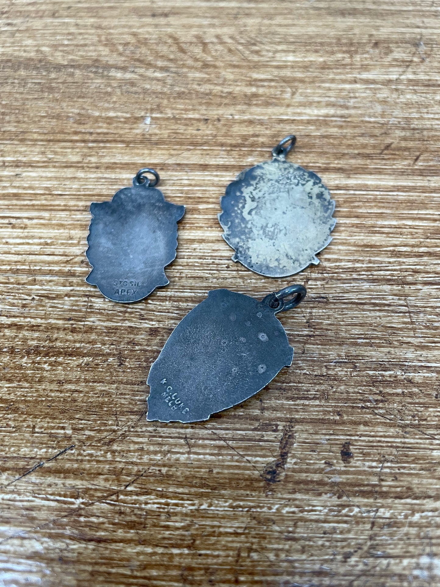 Antique Silver Shield Pendants