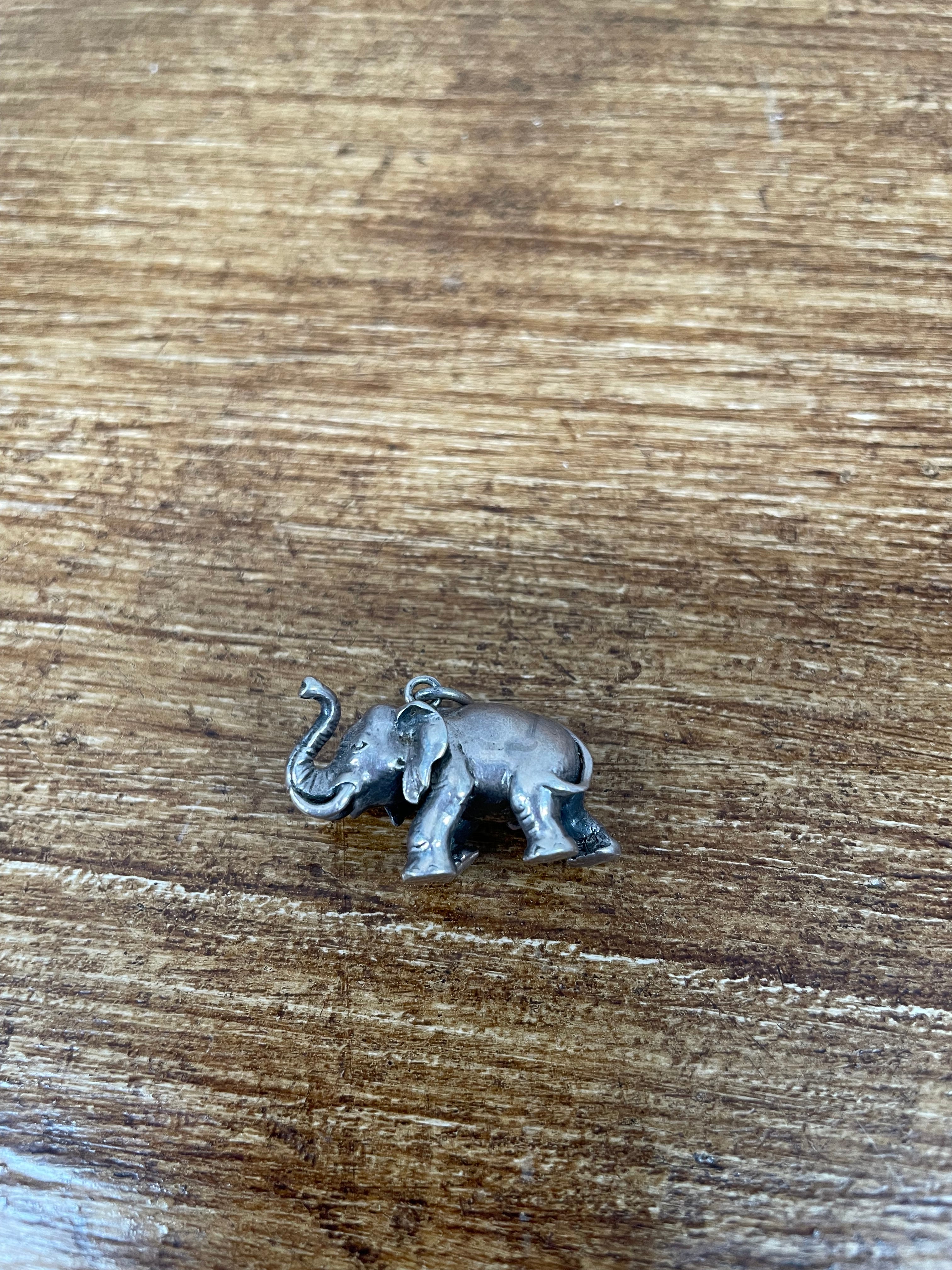 Heavy Silver Elephant Pendant | Antique & Vintage | Moonee Ponds Antiques | Australia Wide Delivery