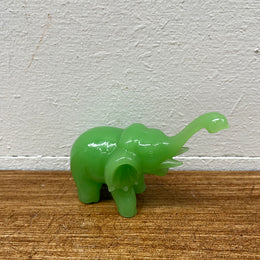 Vintage Jade Green Peking Glass Elephant Figure