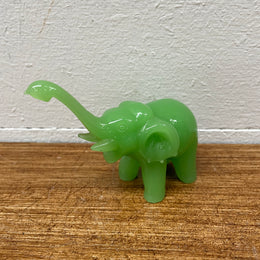 Vintage Jade Green Peking Glass Elephant Figure
