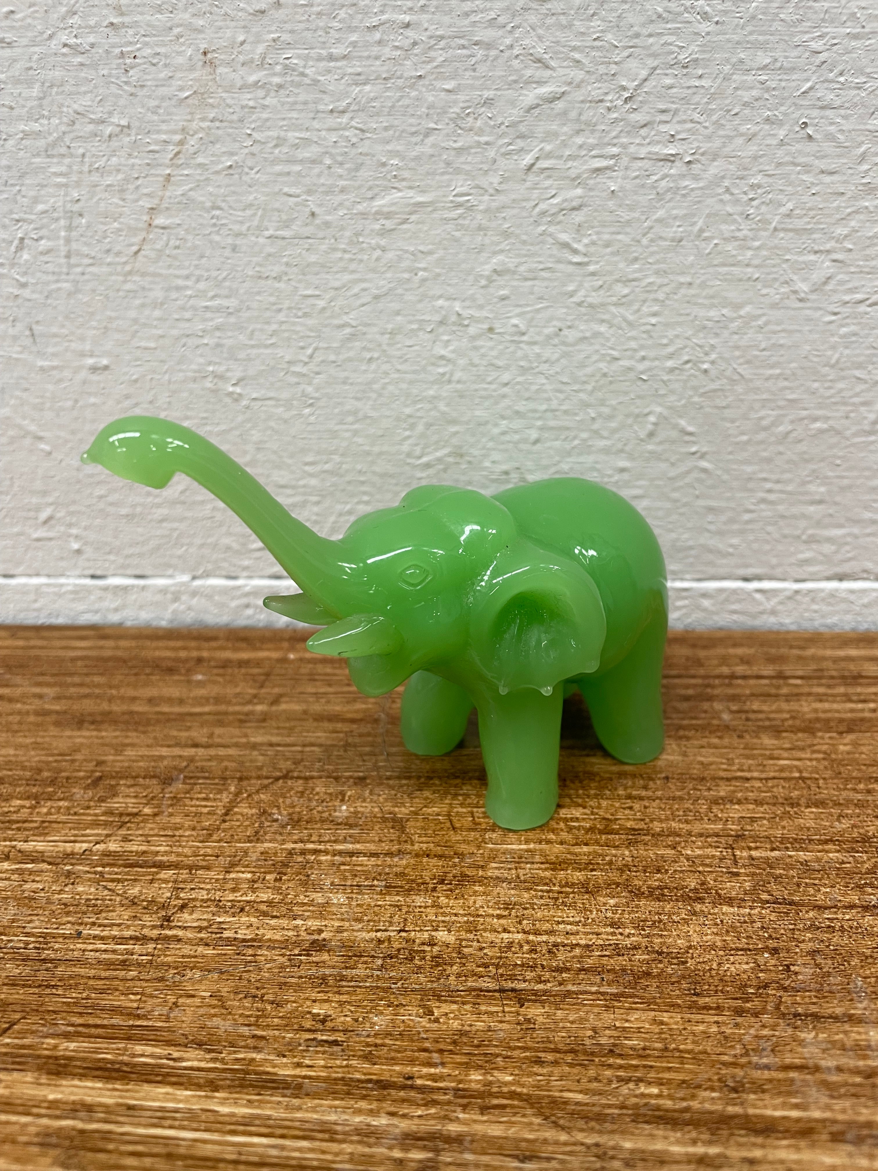 Vintage Jade Green Peking Glass Elephant Figure | Antique & Vintage | Moonee Ponds Antiques | Australia Wide Delivery