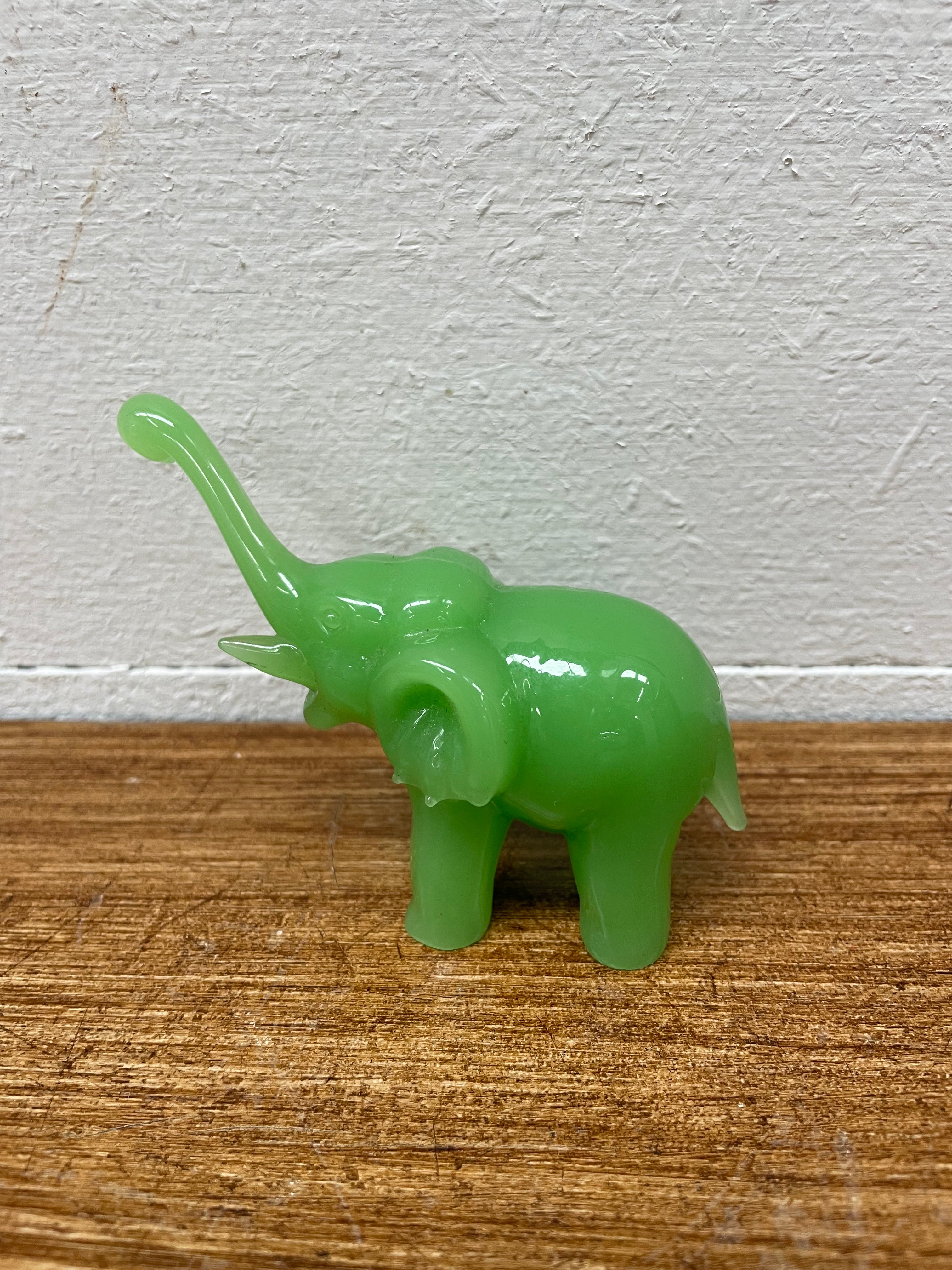 Vintage Jade Green Peking Glass Elephant Figure | Antique & Vintage | Moonee Ponds Antiques | Australia Wide Delivery