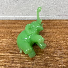 Vintage Jade Green Peking Glass Elephant Figure