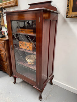 Mahogany Single Leadlight Door Display Cabinet/Bookcase | Antique & Vintage | Moonee Ponds Antiques | Australia Wide Delivery