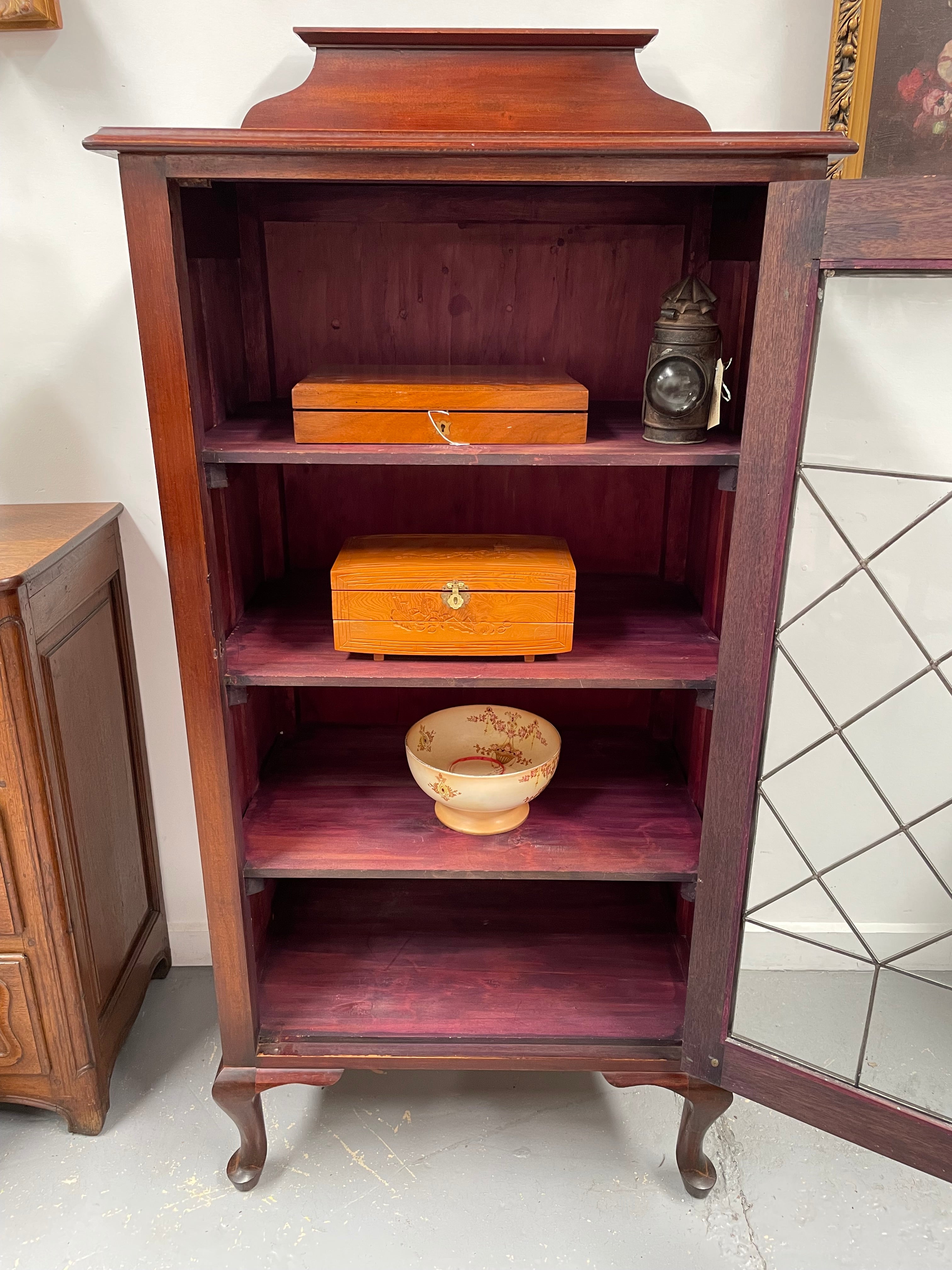 Mahogany Single Leadlight Door Display Cabinet/Bookcase | Antique & Vintage | Moonee Ponds Antiques | Australia Wide Delivery