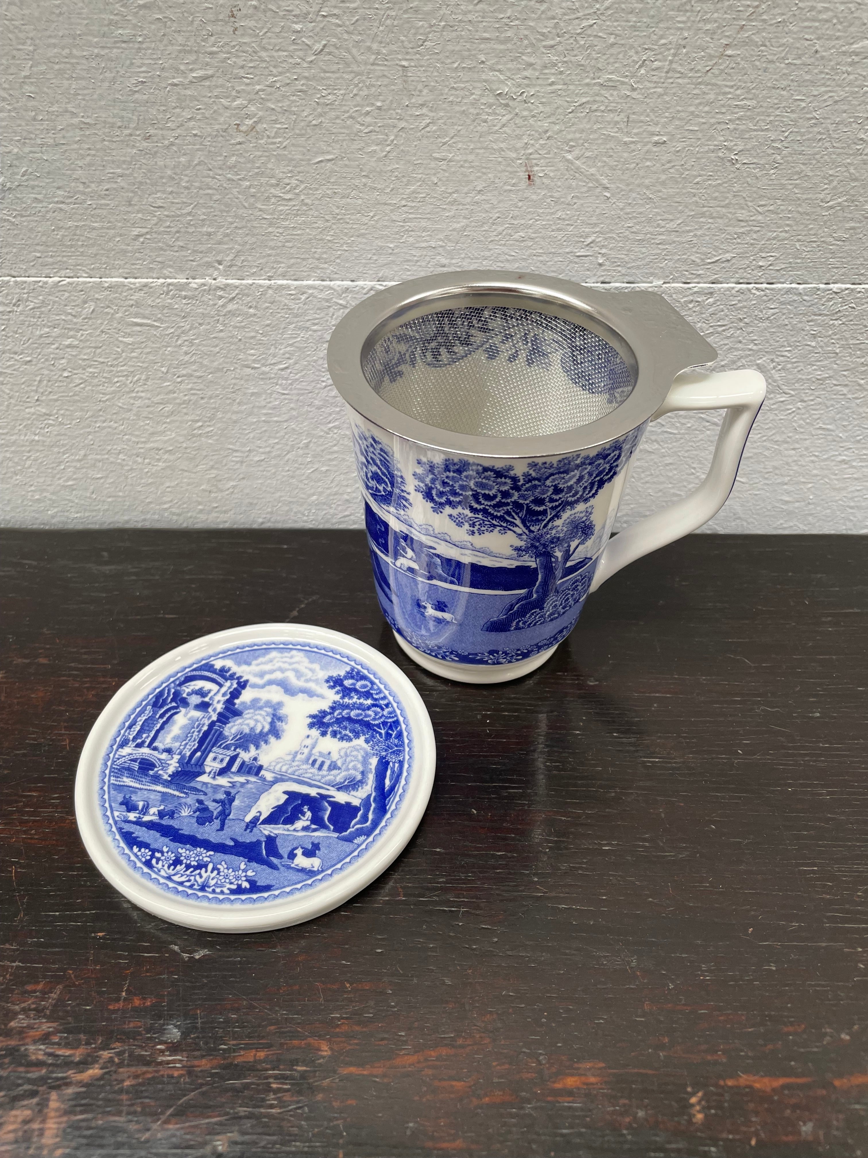 Spode "Italian" Mug , Strainer & Cover | Antique & Vintage | Moonee Ponds Antiques | Australia Wide Delivery