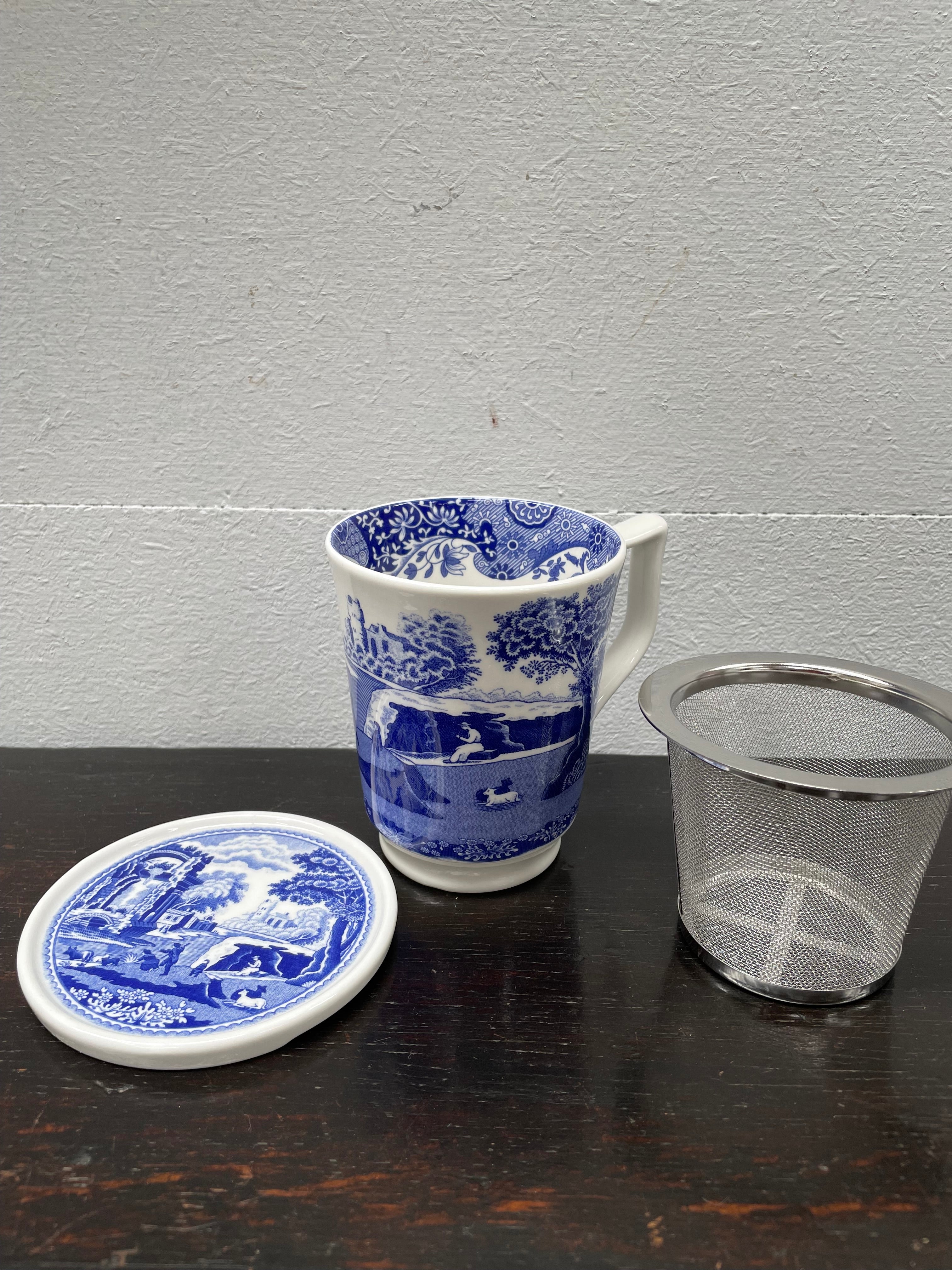 Spode "Italian" Mug , Strainer & Cover | Antique & Vintage | Moonee Ponds Antiques | Australia Wide Delivery