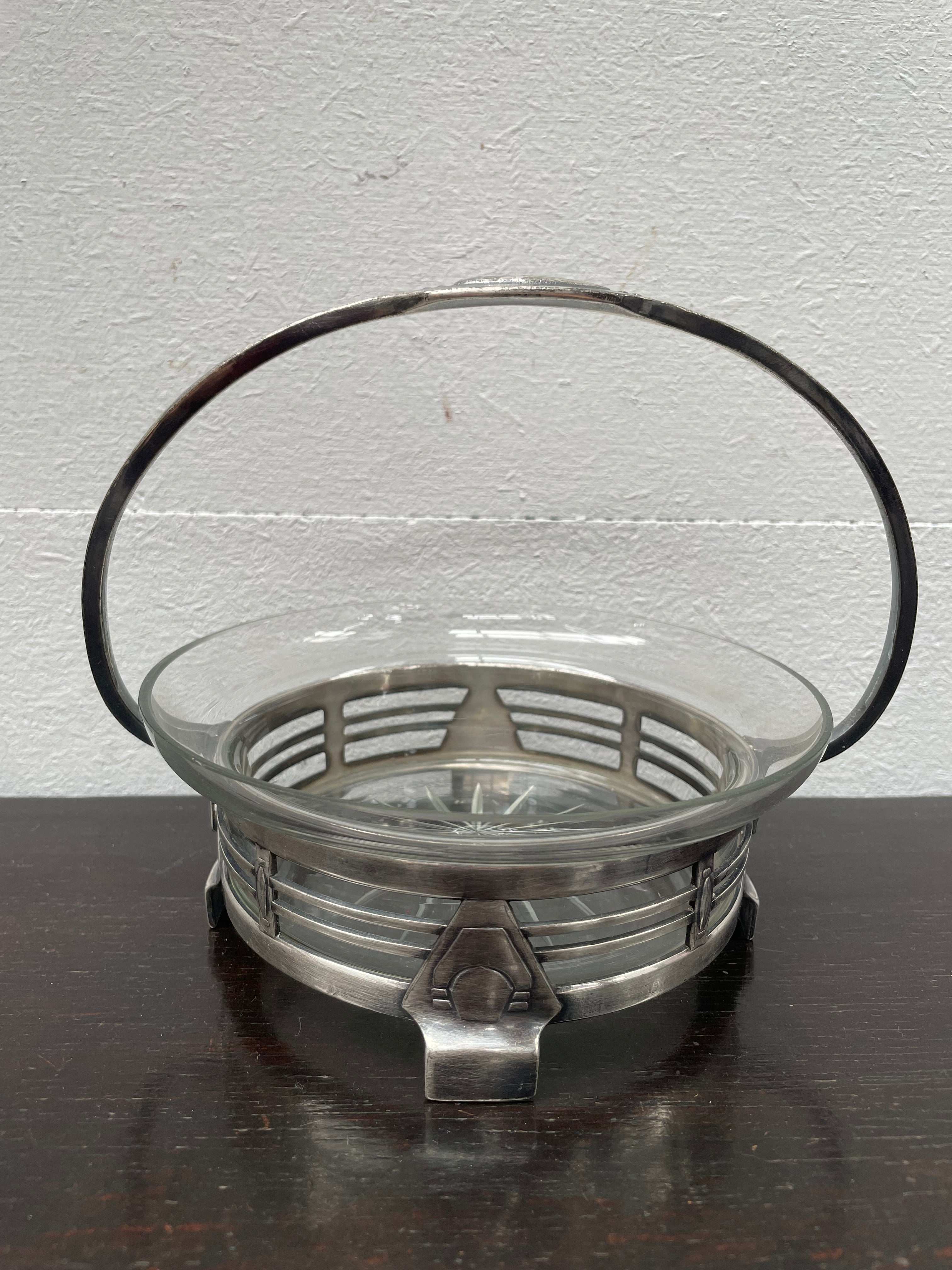 Art Nouveau Swedish Silver/Crystal Candy Dish | Antique & Vintage | Moonee Ponds Antiques | Australia Wide Delivery