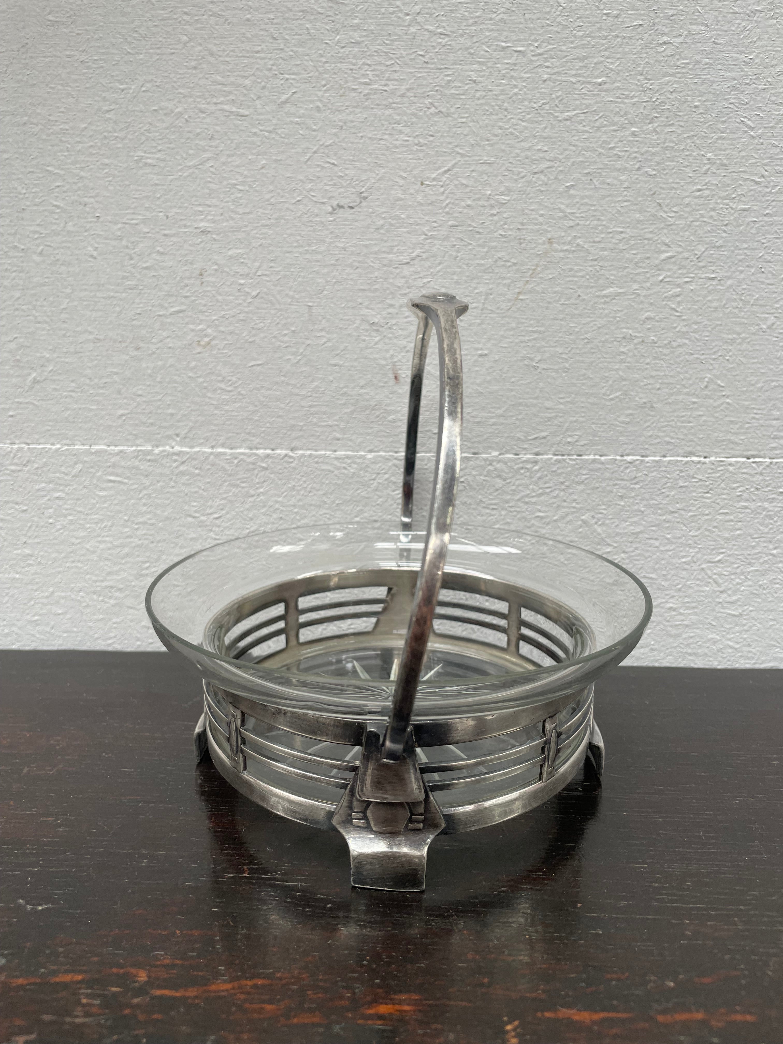 Art Nouveau Swedish Silver/Crystal Candy Dish | Antique & Vintage | Moonee Ponds Antiques | Australia Wide Delivery