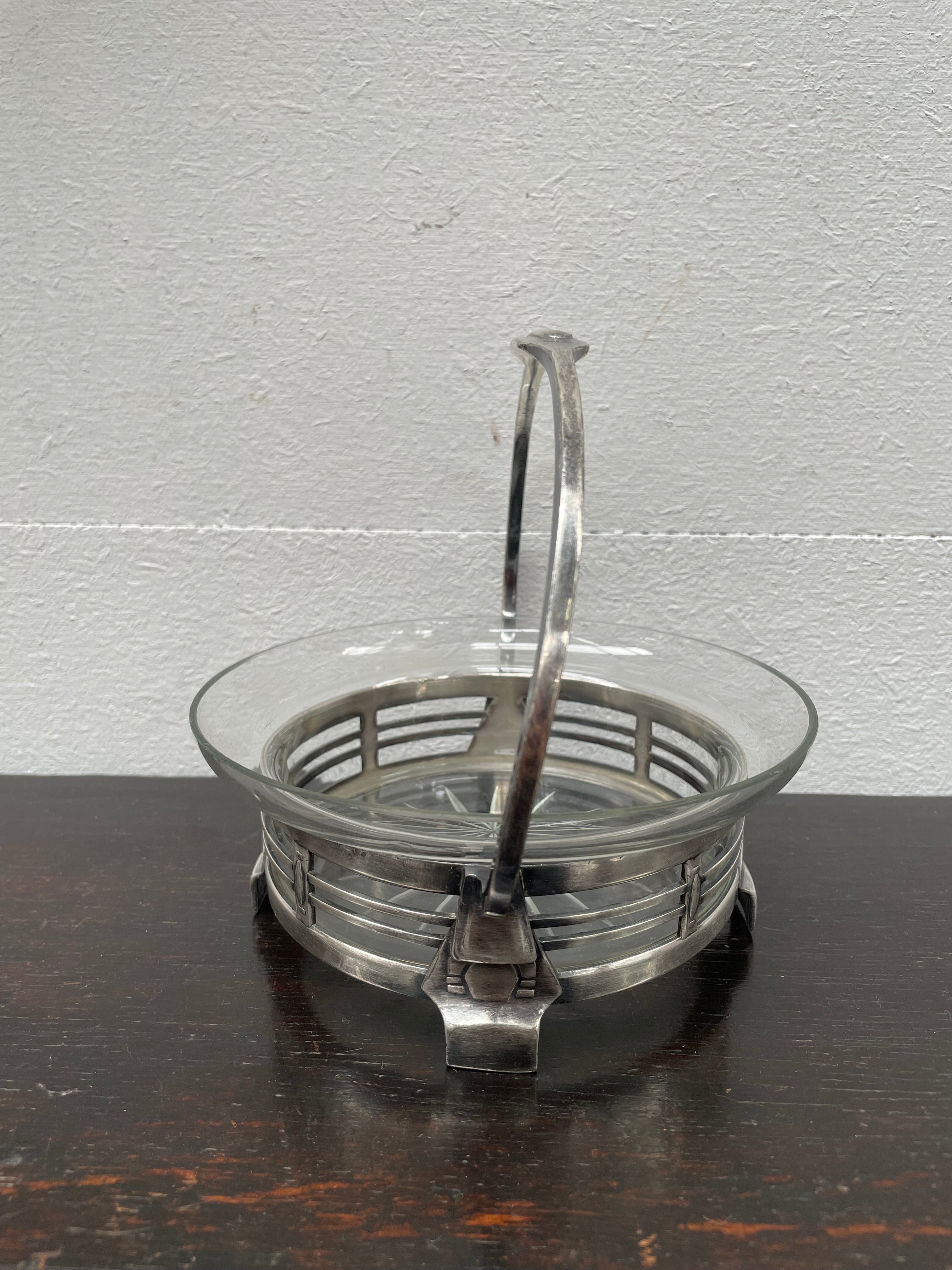 Art Nouveau Swedish Silver/Crystal Candy Dish | Antique & Vintage | Moonee Ponds Antiques | Australia Wide Delivery