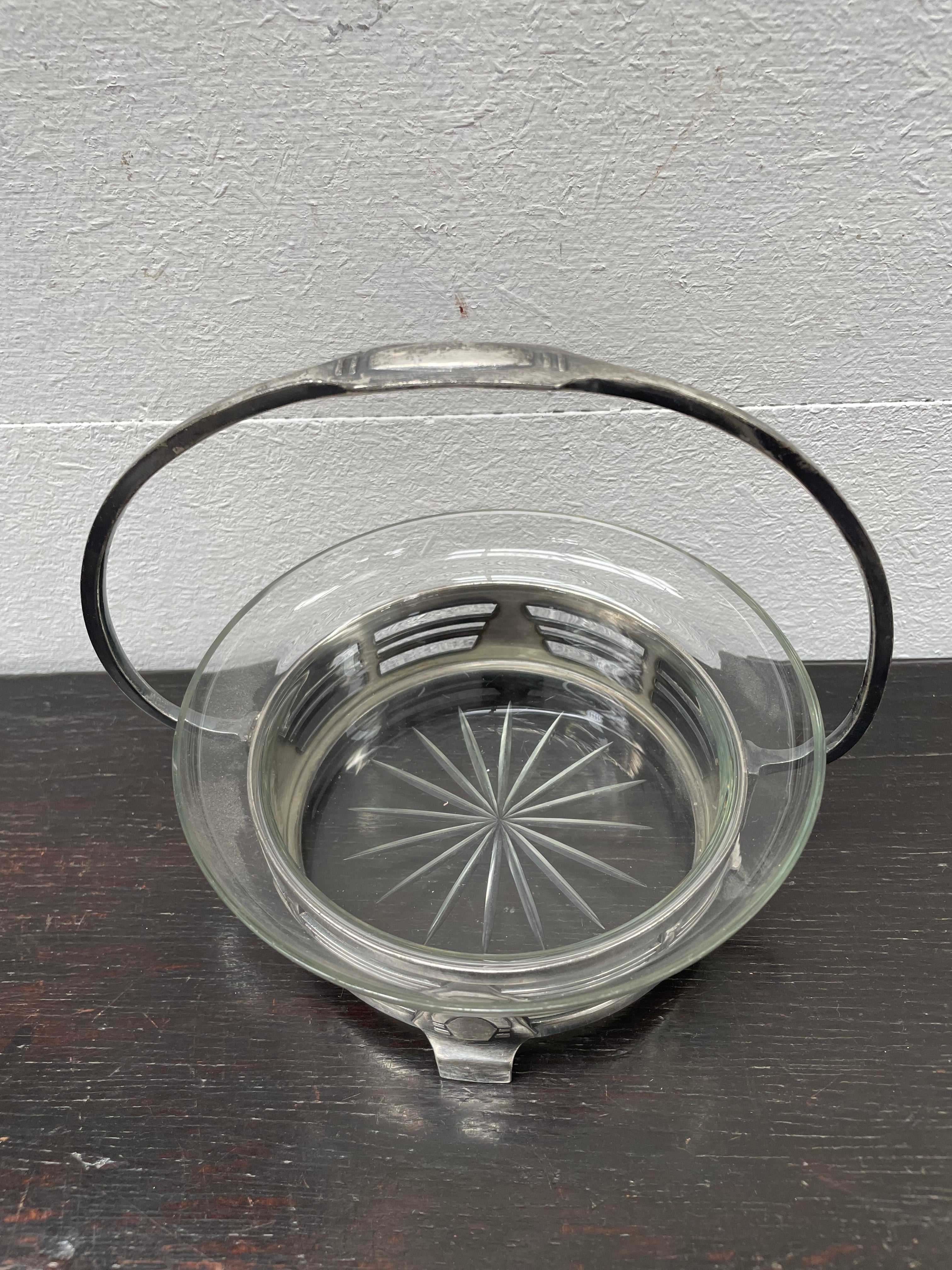 Art Nouveau Swedish Silver/Crystal Candy Dish | Antique & Vintage | Moonee Ponds Antiques | Australia Wide Delivery