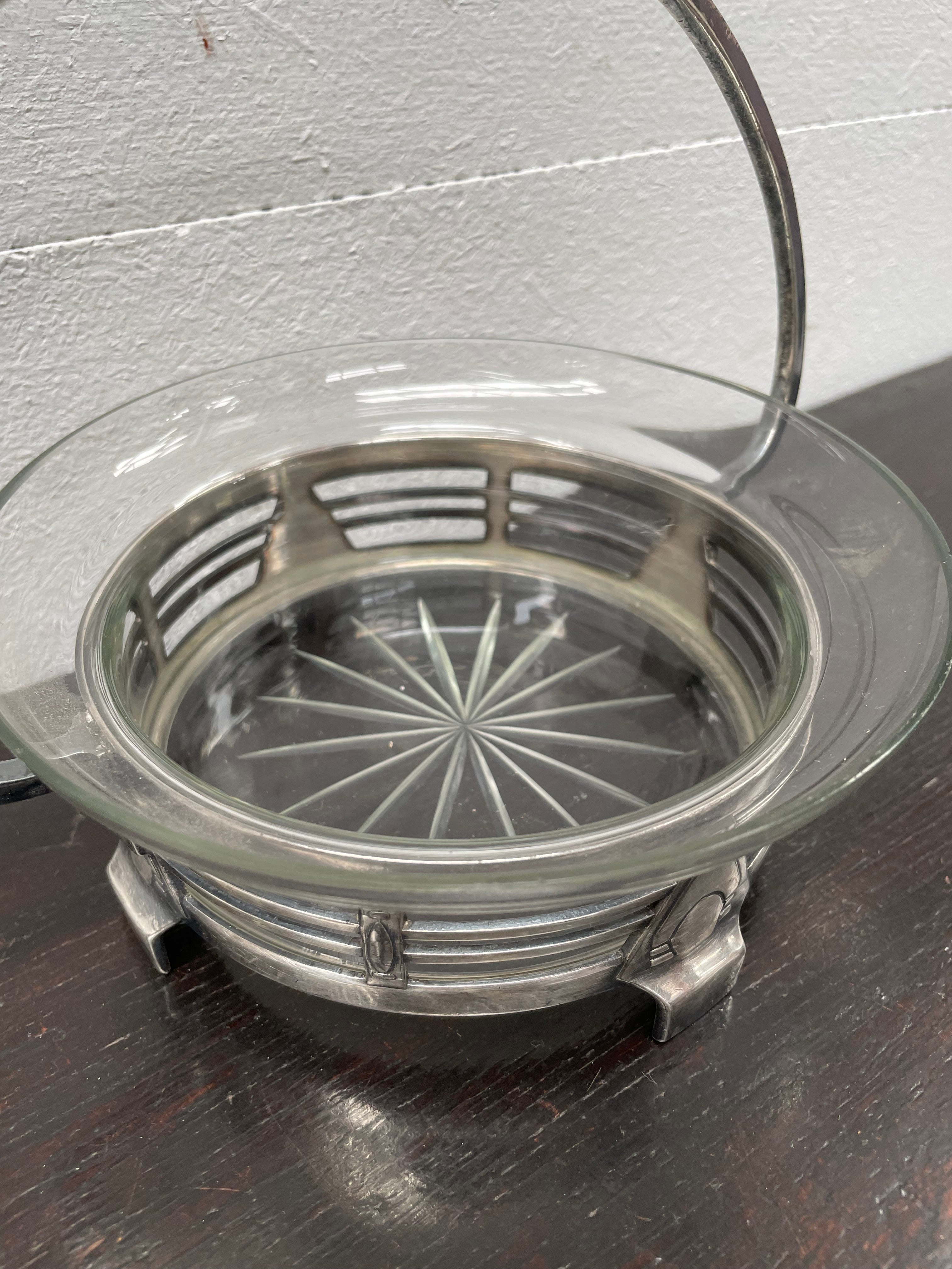 Art Nouveau Swedish Silver/Crystal Candy Dish | Antique & Vintage | Moonee Ponds Antiques | Australia Wide Delivery