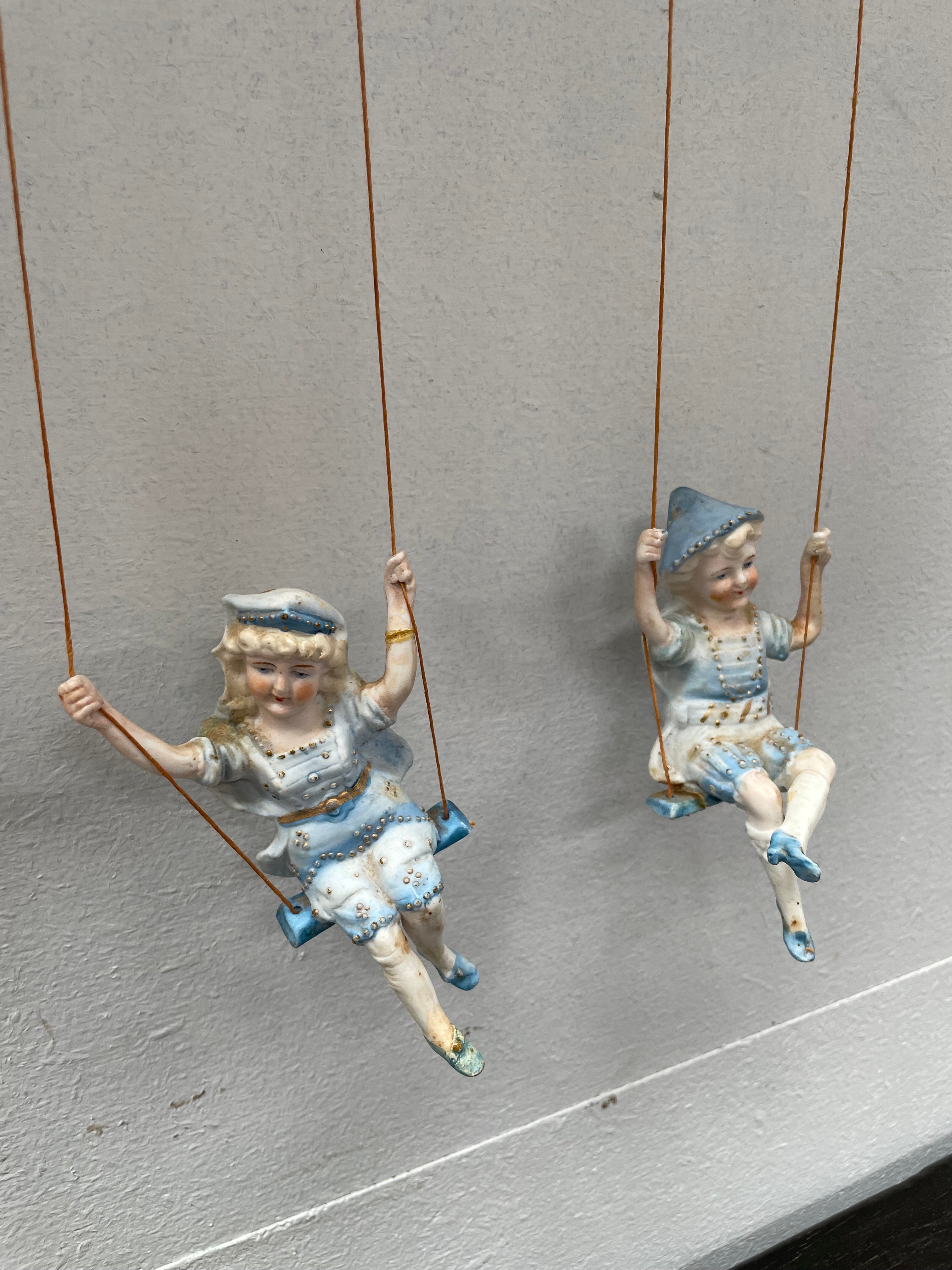 Antique Swinging Bisque Figurines | Antique & Vintage | Moonee Ponds Antiques | Australia Wide Delivery