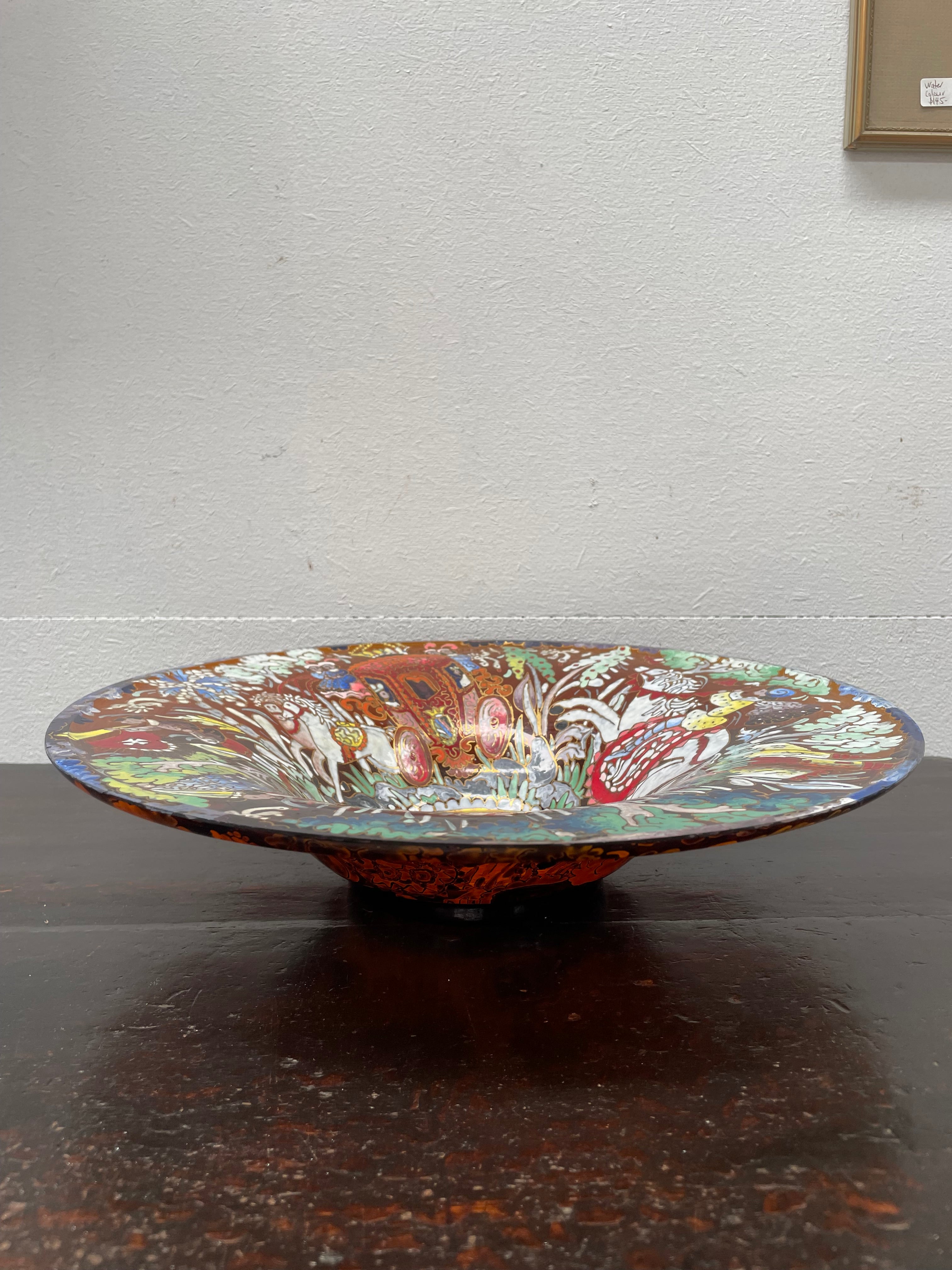 Large Art Deco Enamel Art glass bowl | Antique & Vintage | Moonee Ponds Antiques | Australia Wide Delivery